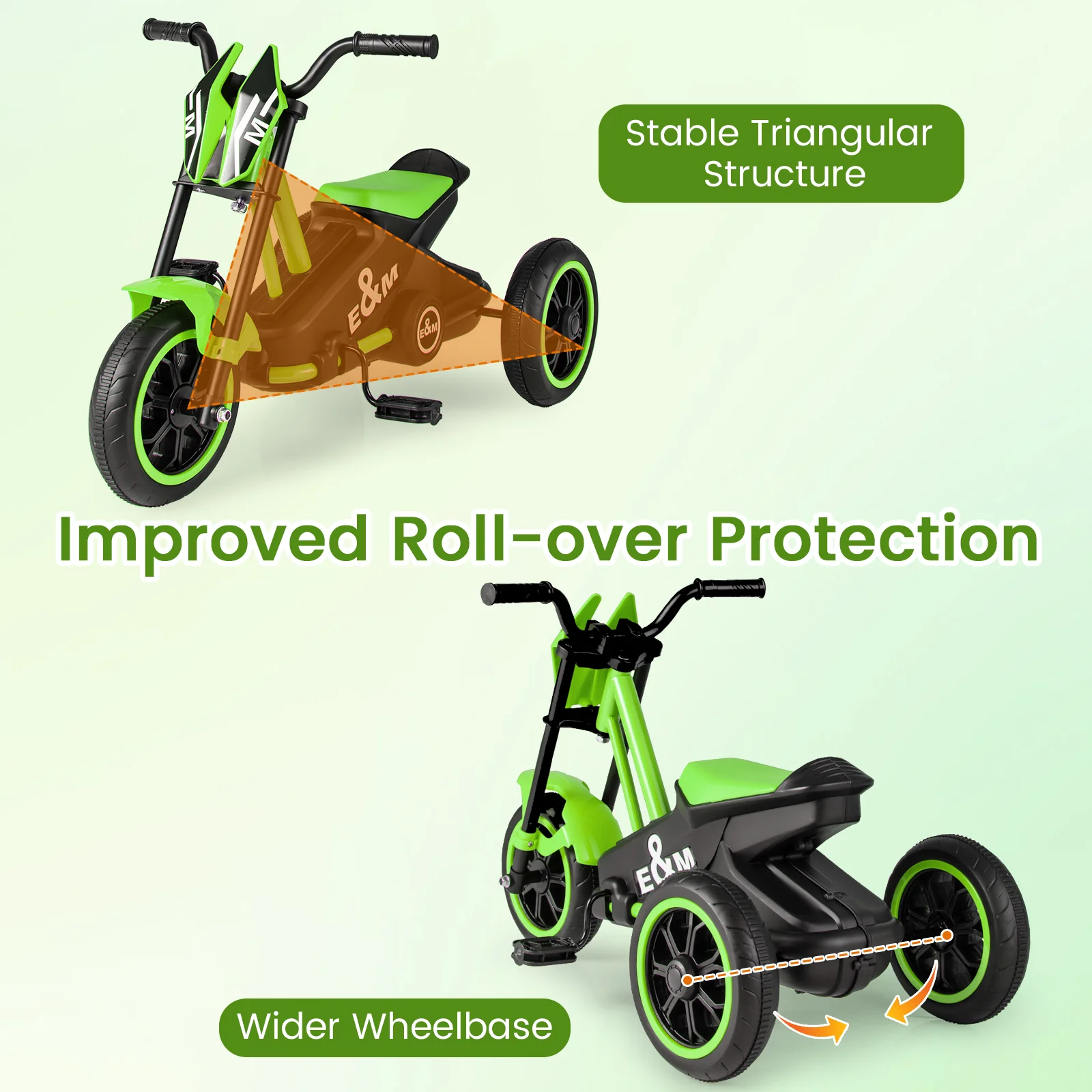 Kids Tricycle 3-Wheel Toddler Bike with Foot Pedals Forward Backward - Image 8