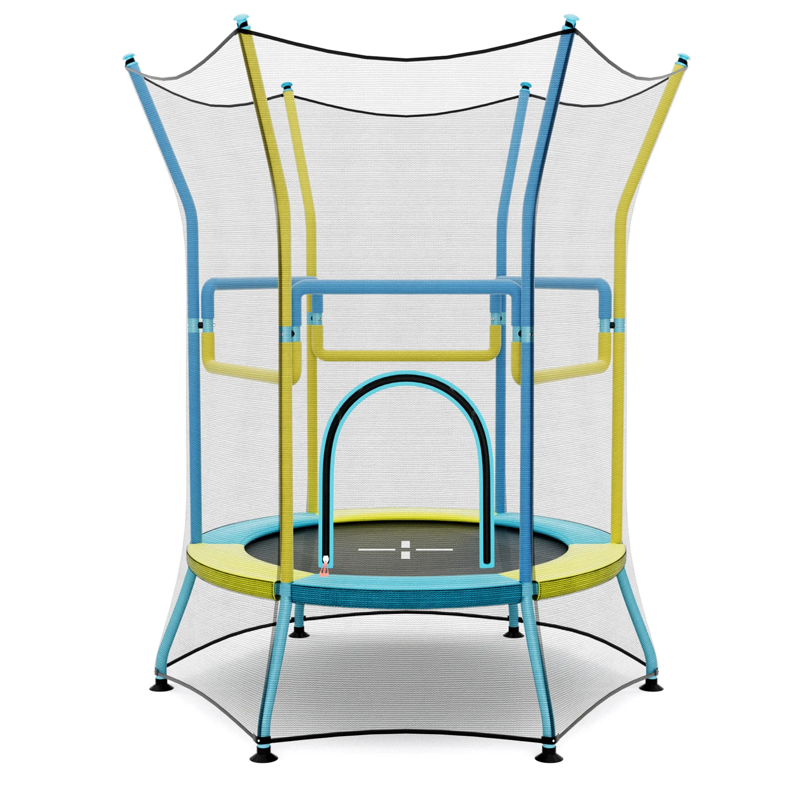 Mini Trampoline for Kids with Safety Enclosure Net and Foam Handles - Image 11