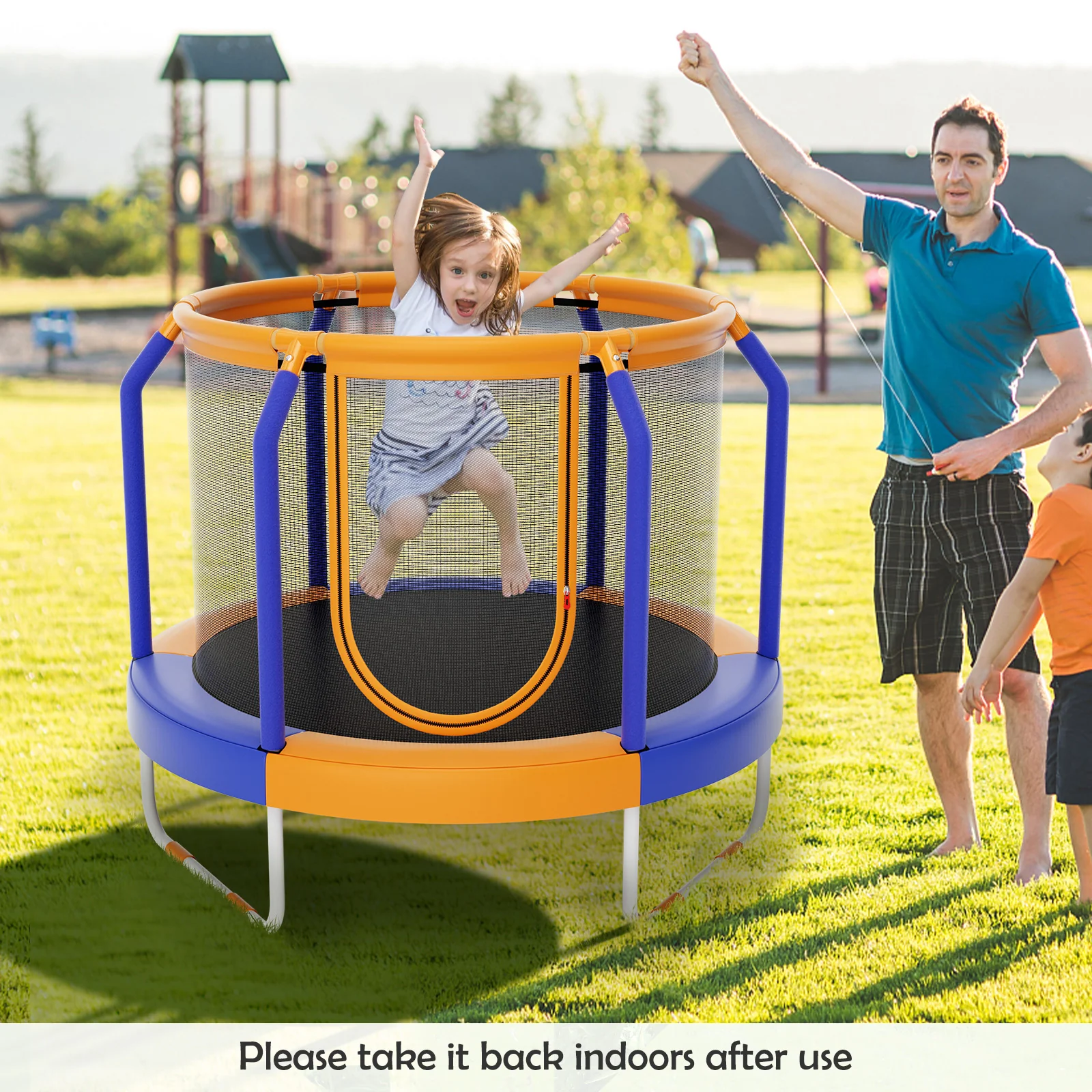 Mini Trampoline with Enclosure and Heavy-duty Metal Frame - Image 2