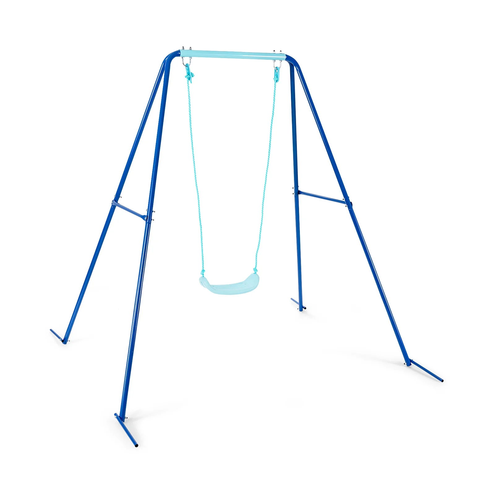 Outdoor Kids Swing Set with Heavy-Duty Metal A-Frame and Ground Stakes - Image 3