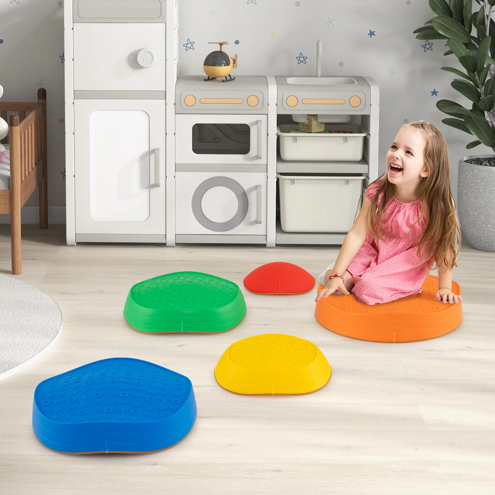 Stepping Stones for Kids 5 PCS Non-Slip Balance Stones with Storage Bag - Image 10