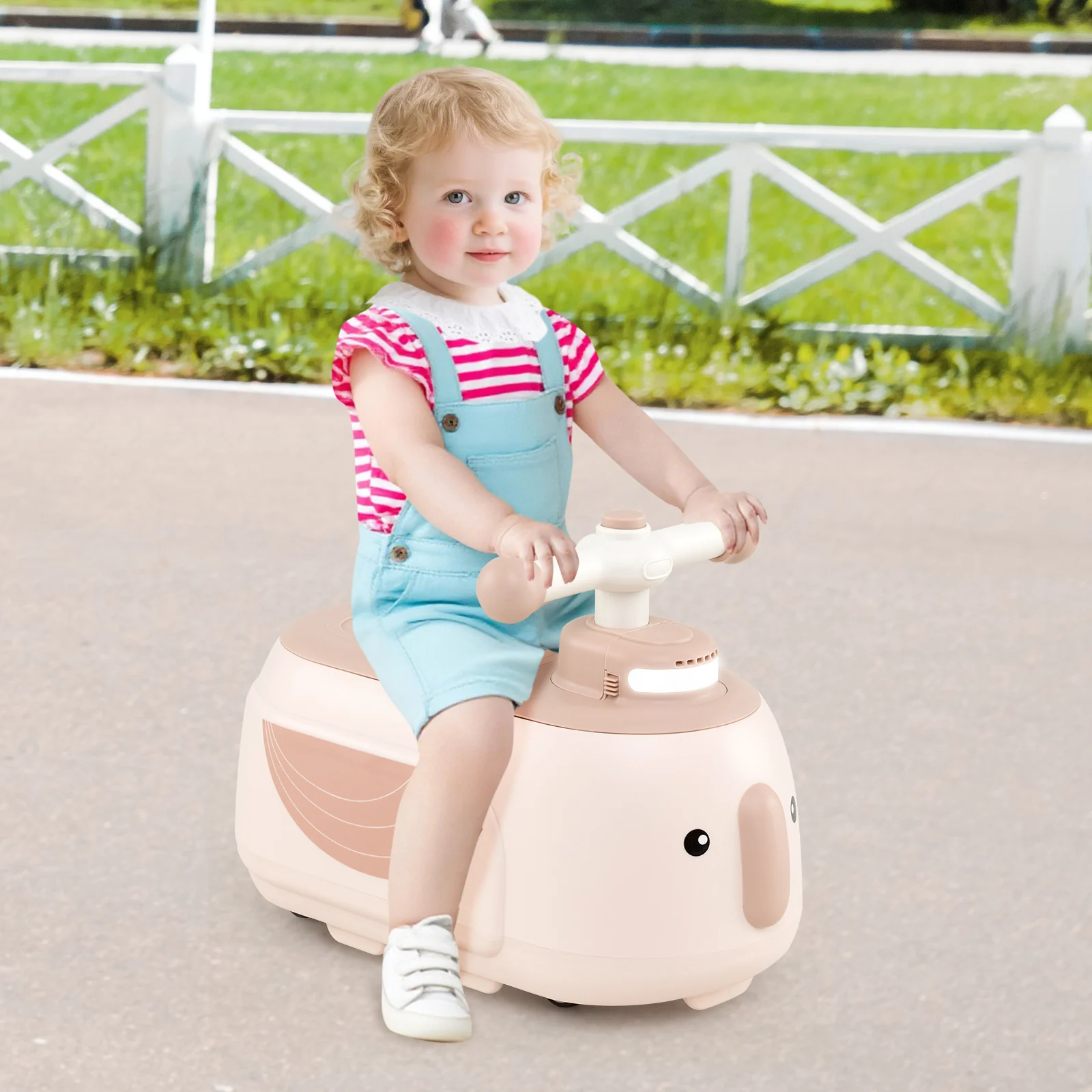 Toddler Ride on Toy with Trailer and Light Music - Image 2