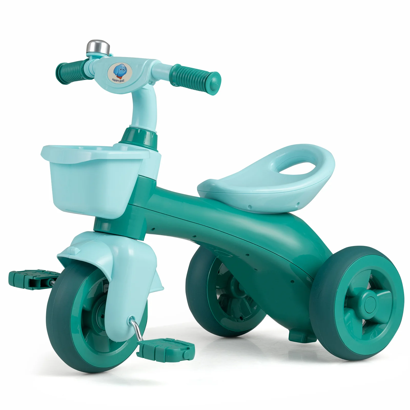 Toddler Tricycle with Limited Steering with Front Baskets and Bell - Image 11