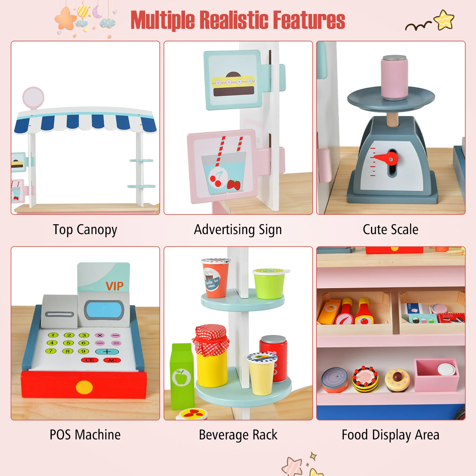 Toy Cart Play Set with POS Machine and Lovely Scale - Image 8