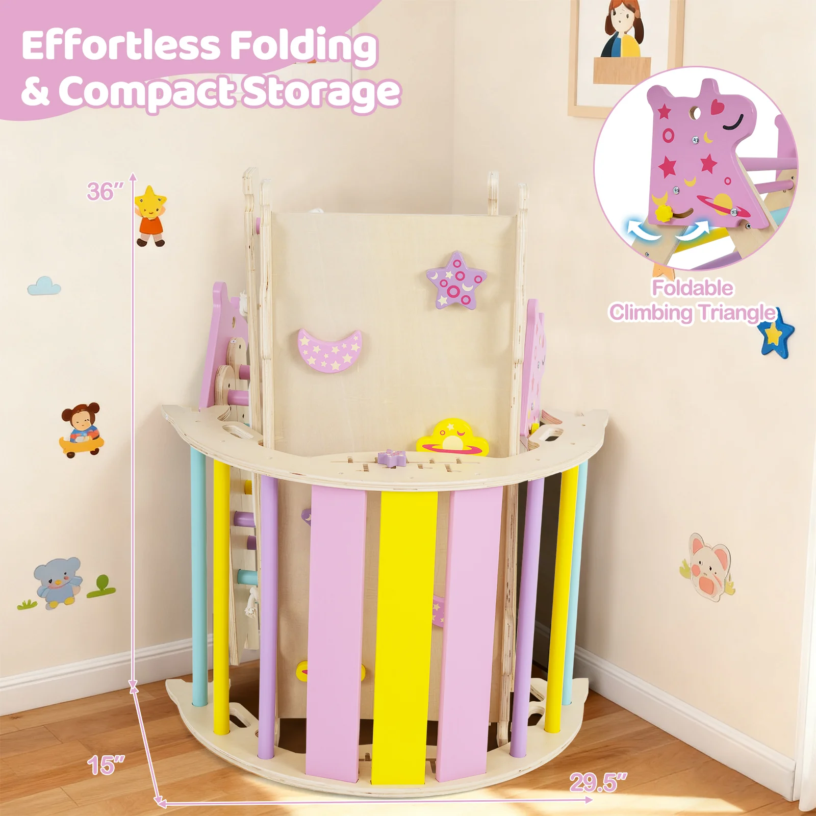 Triangle Set 8-in-1 Foldable Baby Climbing Toys Unicorn Theme - Image 7